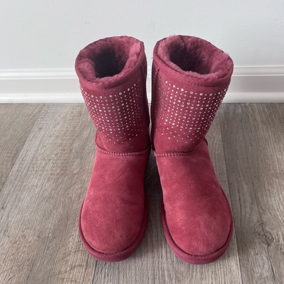 UGG Swarovski Super Sparkly Bling Red Burgundy US 6 / EU 37 - Picture 2 of 8